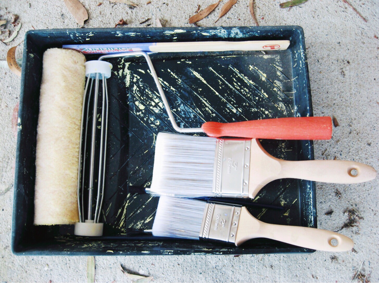 Paint Supplies in a paint tray. 5 ways to increase your homes value